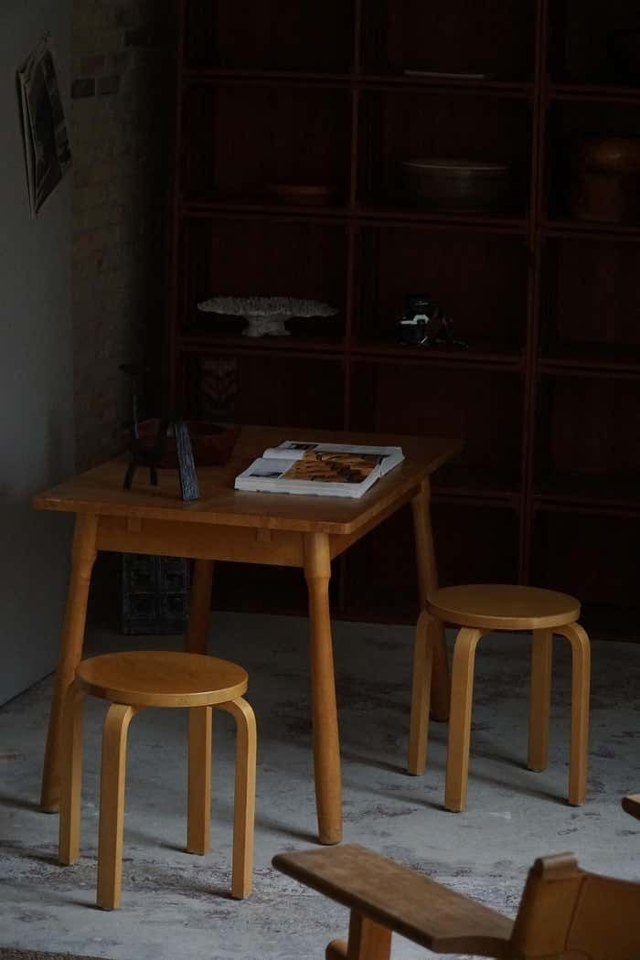 Alvar Aalto, A Pair Of Vintage Stools In Birch, Model "60", Made At Artek, 1970s photo buy