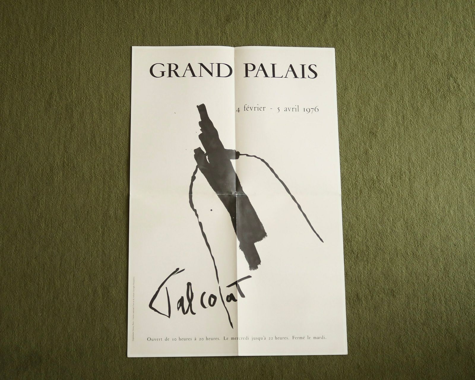 Original Poster : Pierre Tal Coat Exhibition At Le Grand Palais Paris, 1976 / Print, Beige, Abstract Painting, Art photo vinterior