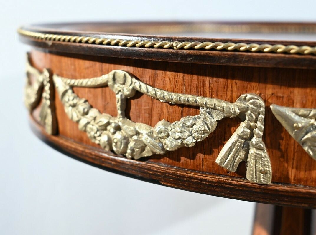 Furniture Precious Wood Pedestal Table, Restoration Style, Napoleon III Period – Mid 19th Century photo