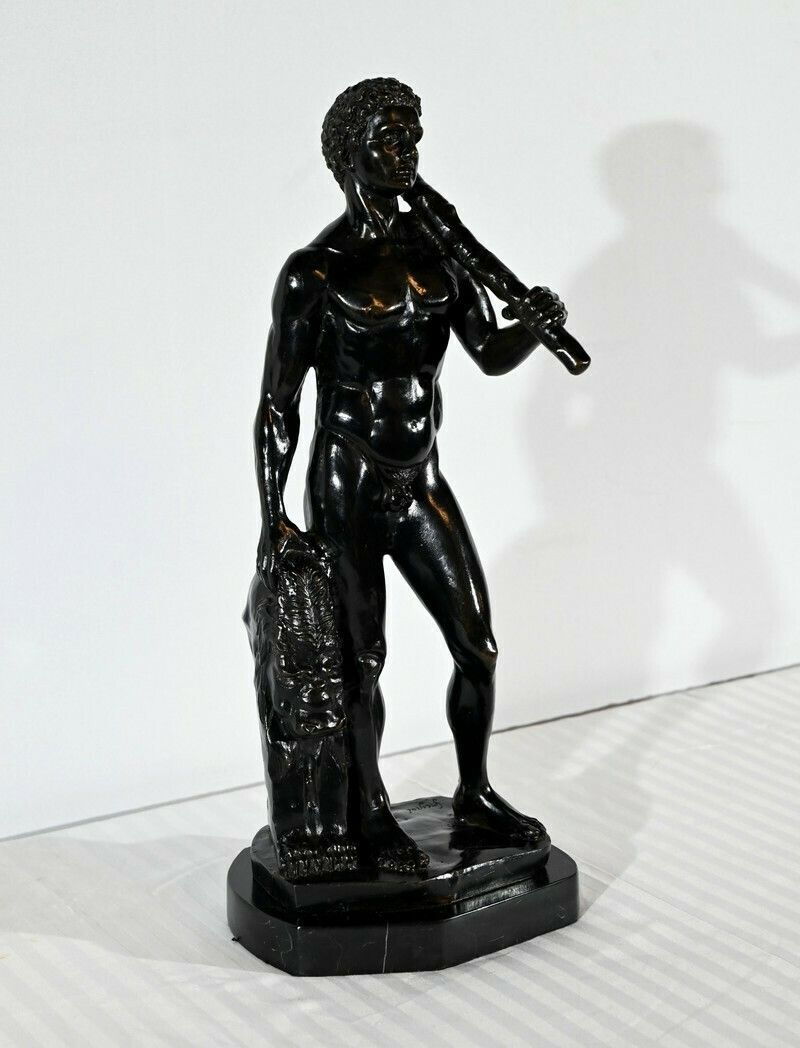 Bronze “Hercules And The Lion Of Nemea”, Signed Gregroi – 19th Century photo for sale