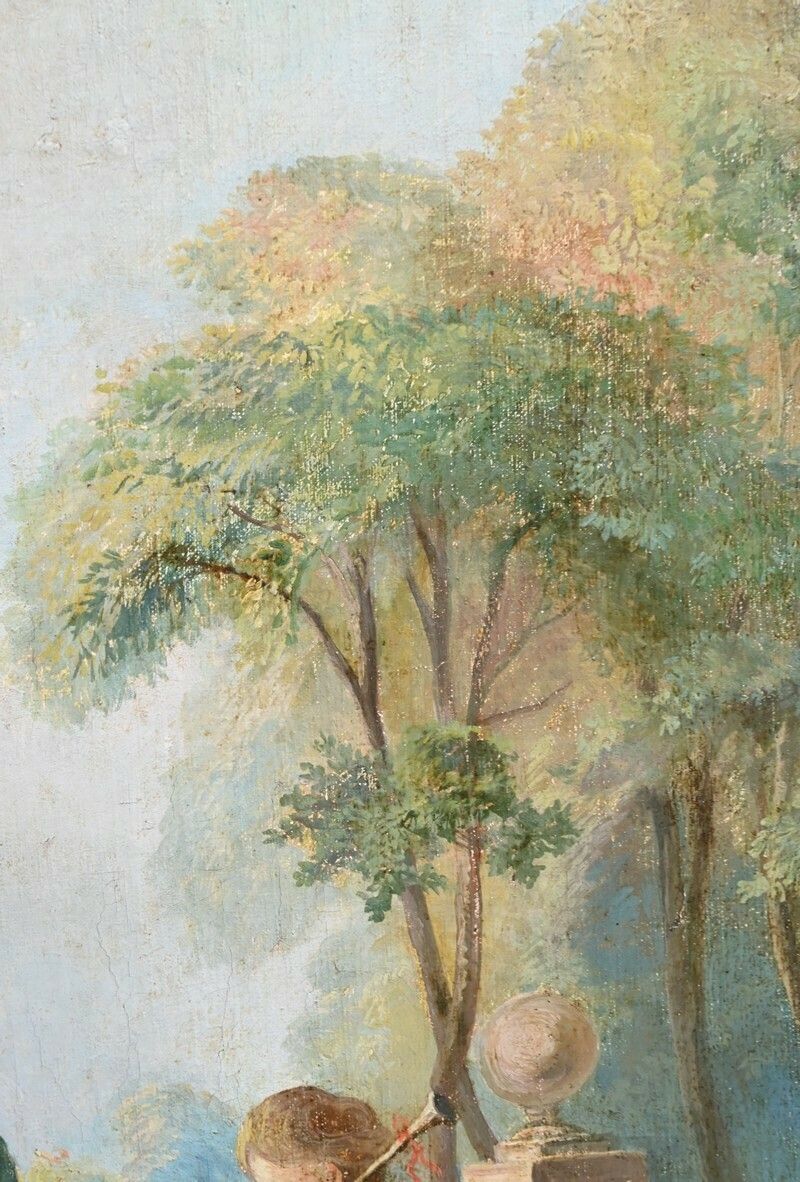 Important Trumeau In Golden Wood, Louis XVI Period – Late 18th Century photo vintage