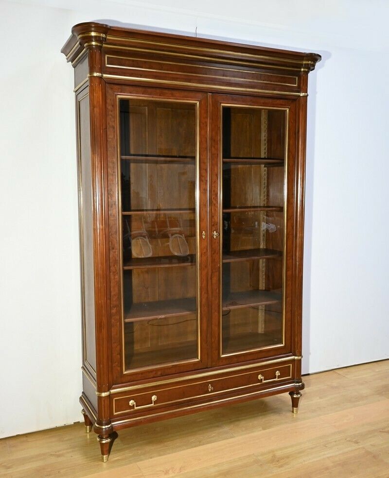 Large Mahogany Bookcase, Louis XVI Style – Mid 19th Century photo Furniture