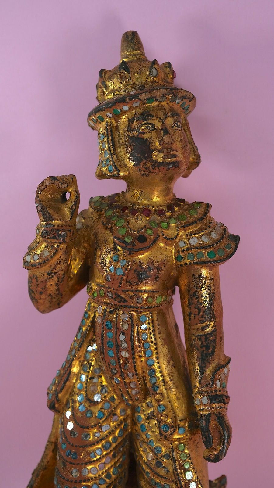 Burmese Art, Gilt Figure Burma, Nat photo vintage