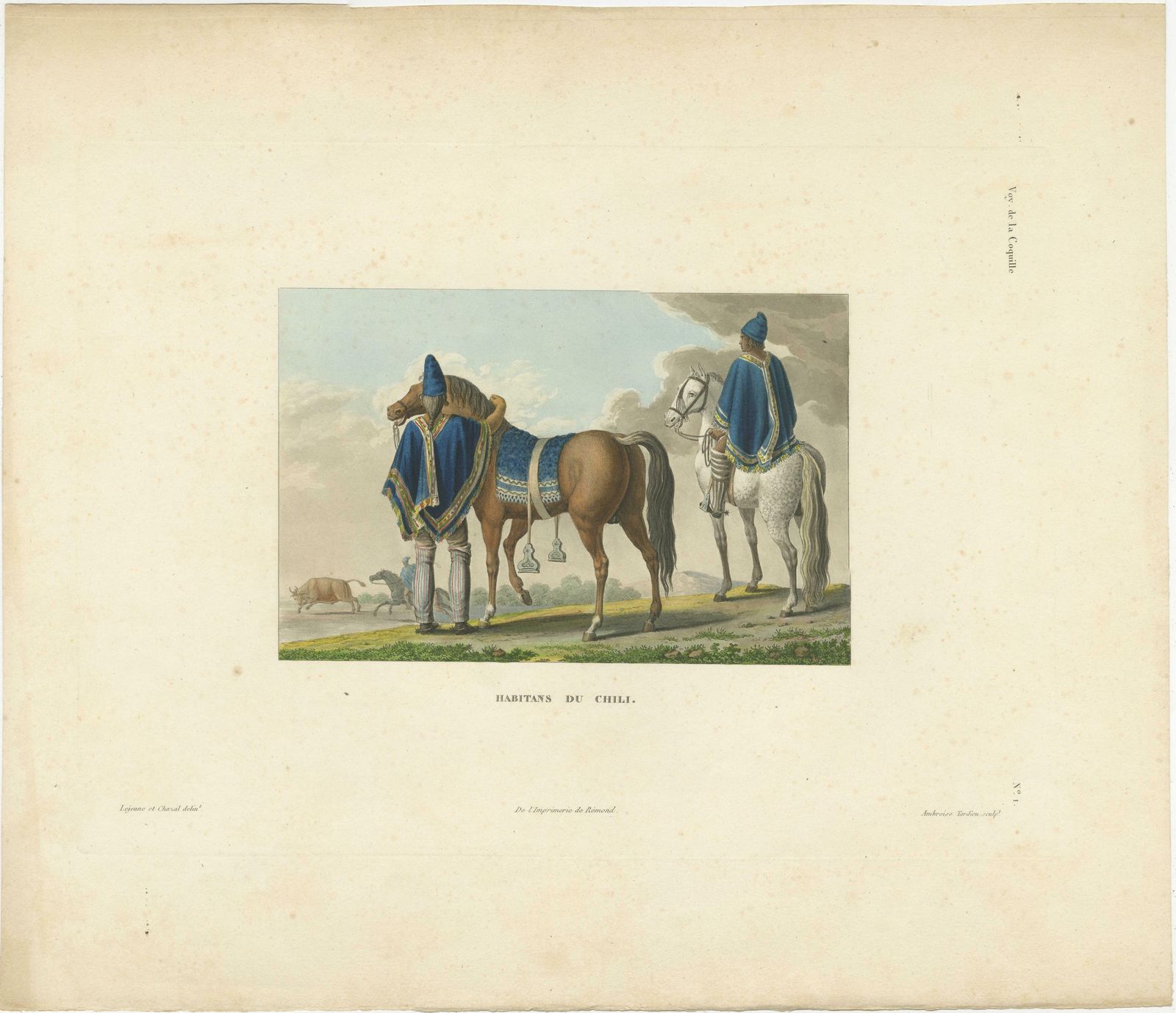 Antique Print Of Inhabitants Of Chile photo furniture