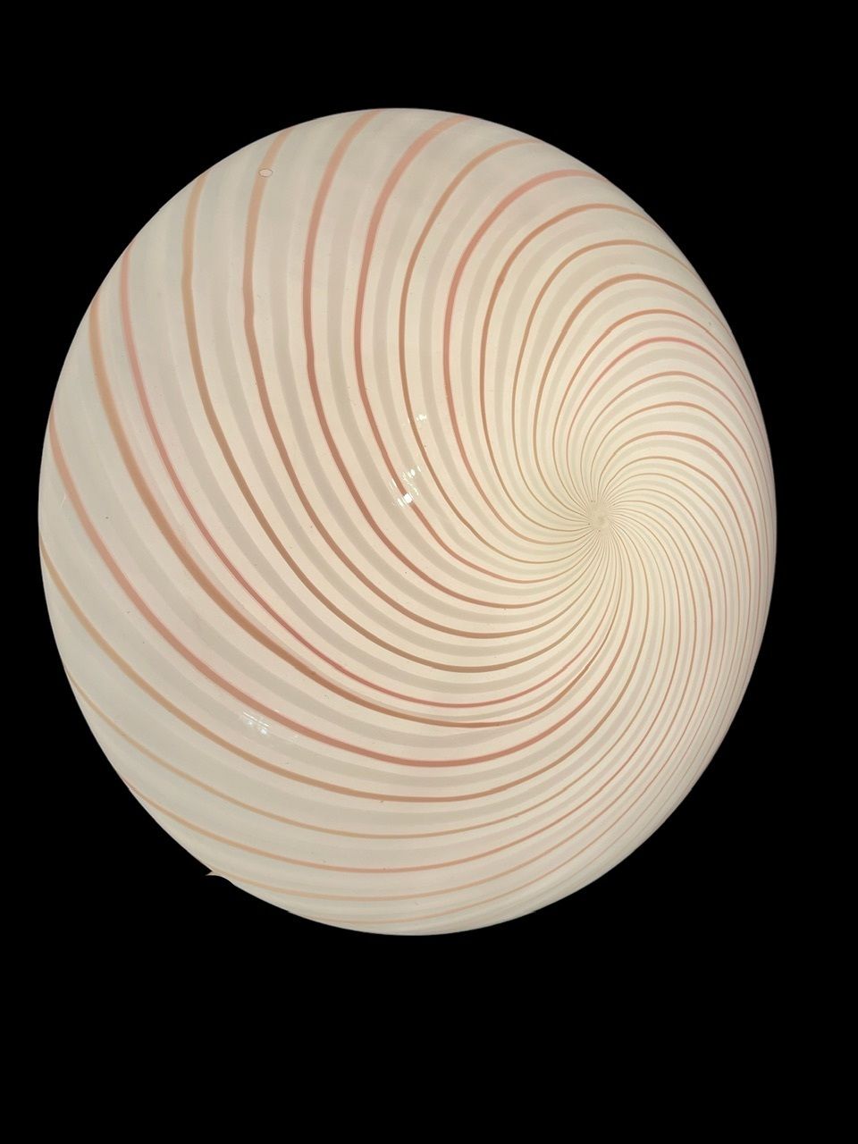 Pink Swirl Murano Glass Flushmount By Venini