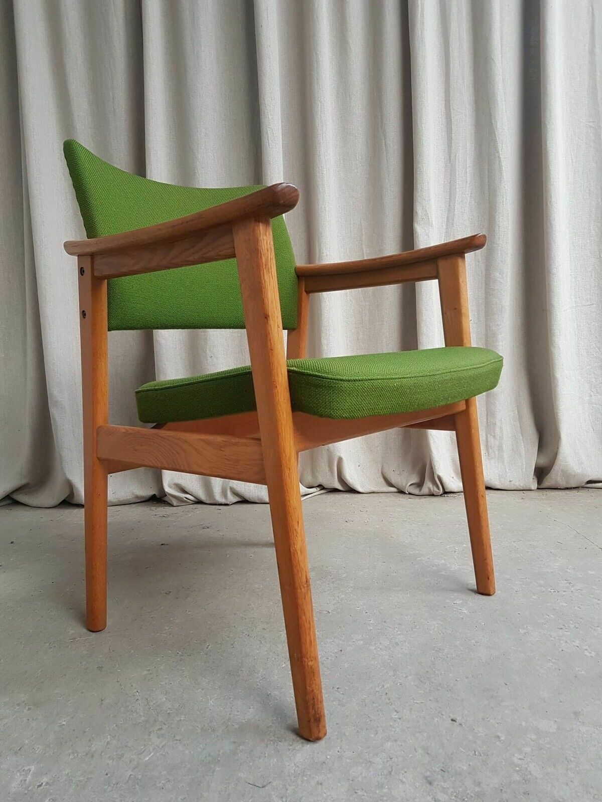 Vtg Mid Century Oak Armchair Side Chair By Erik Kirkegaard For Hong Stole R340 photo for sale