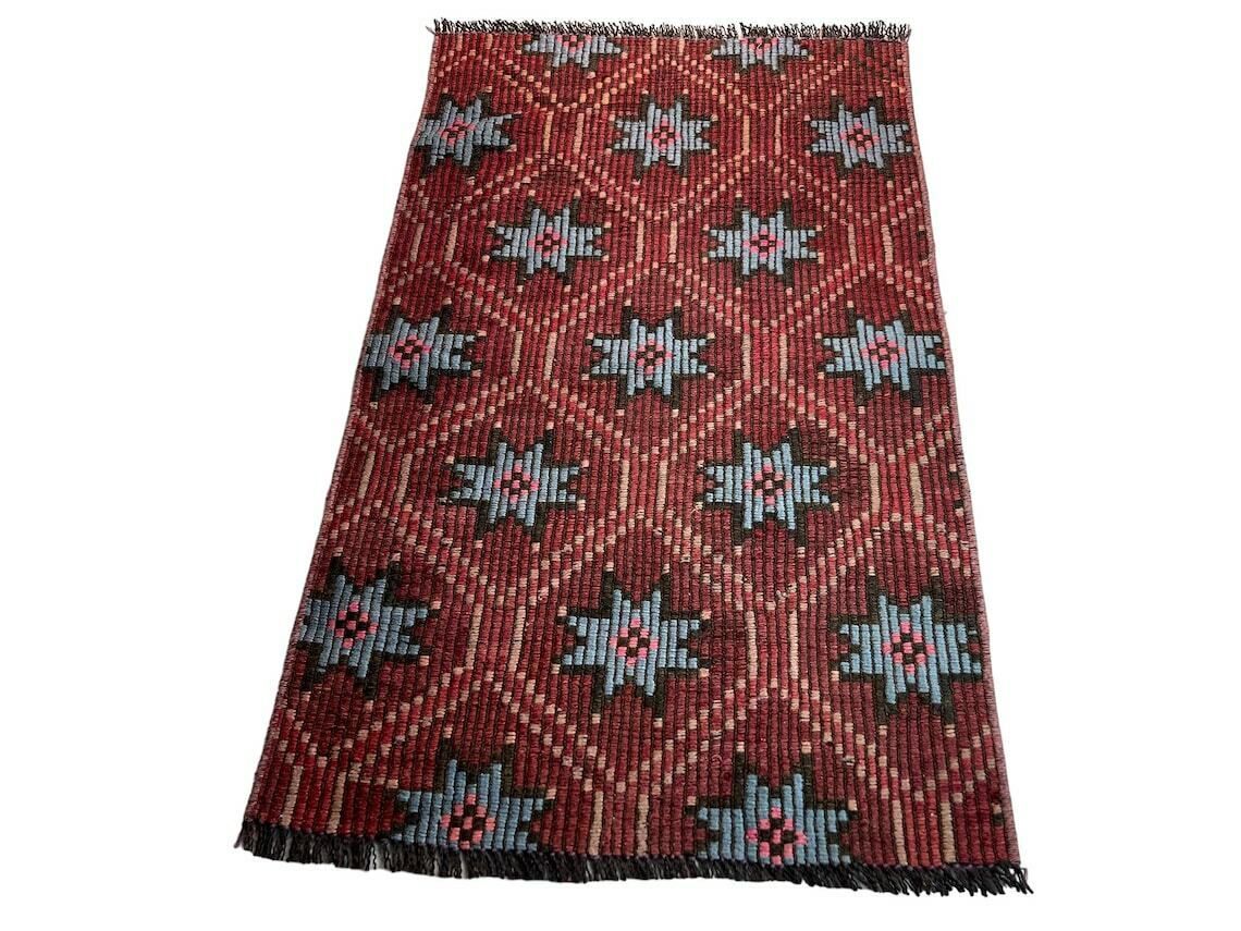 Turkish Mini Kilim Rug ,Vintage Anatolian Turkish Kelim 91 X 57 Cm photo vinterior