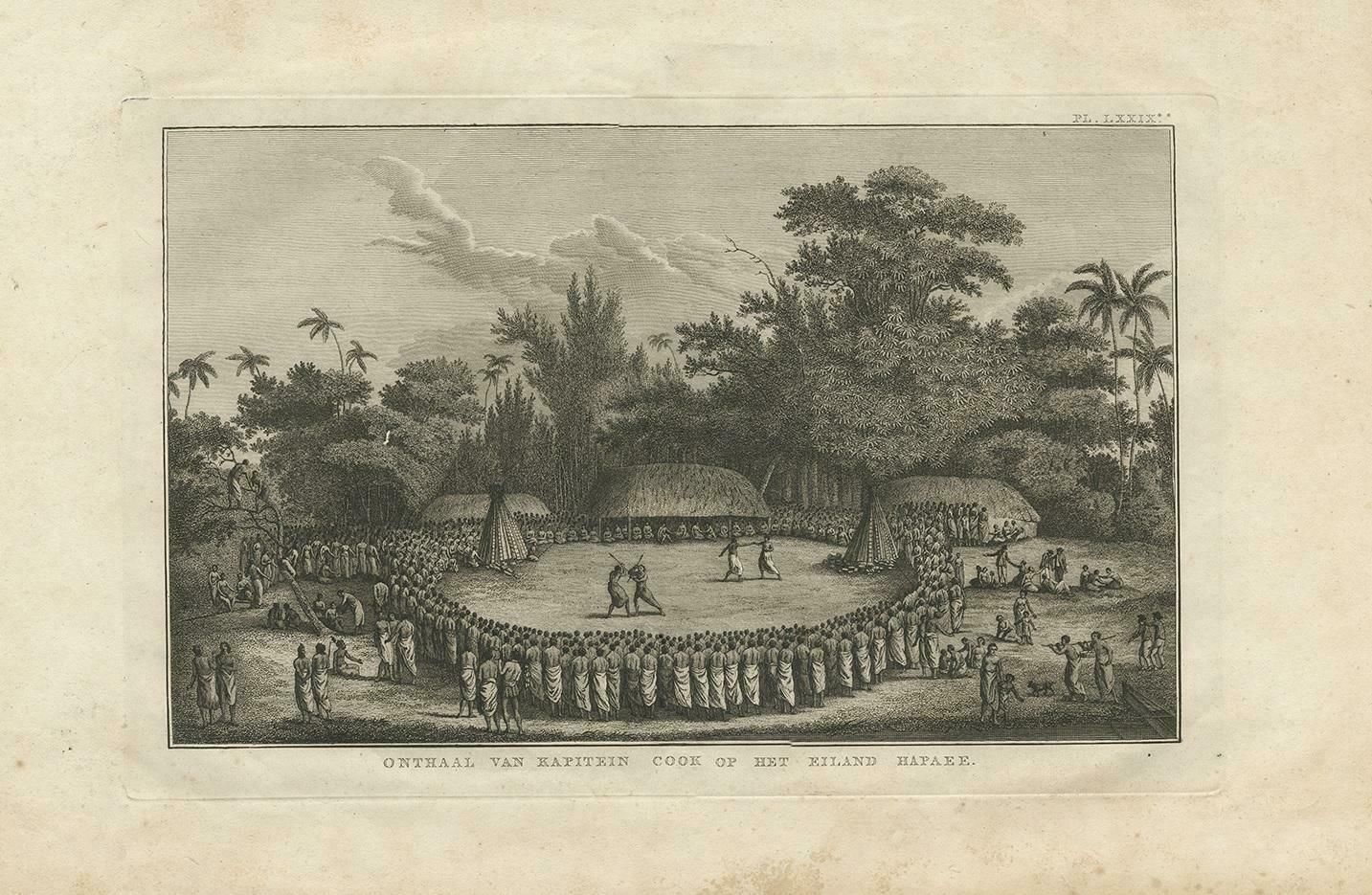 Antique Print Of The Arrival Of Captain Cook, 1803 photo furniture