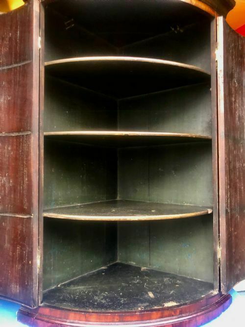 Bow Fronted Georgian Mahogany Corner Cupboard photo buy