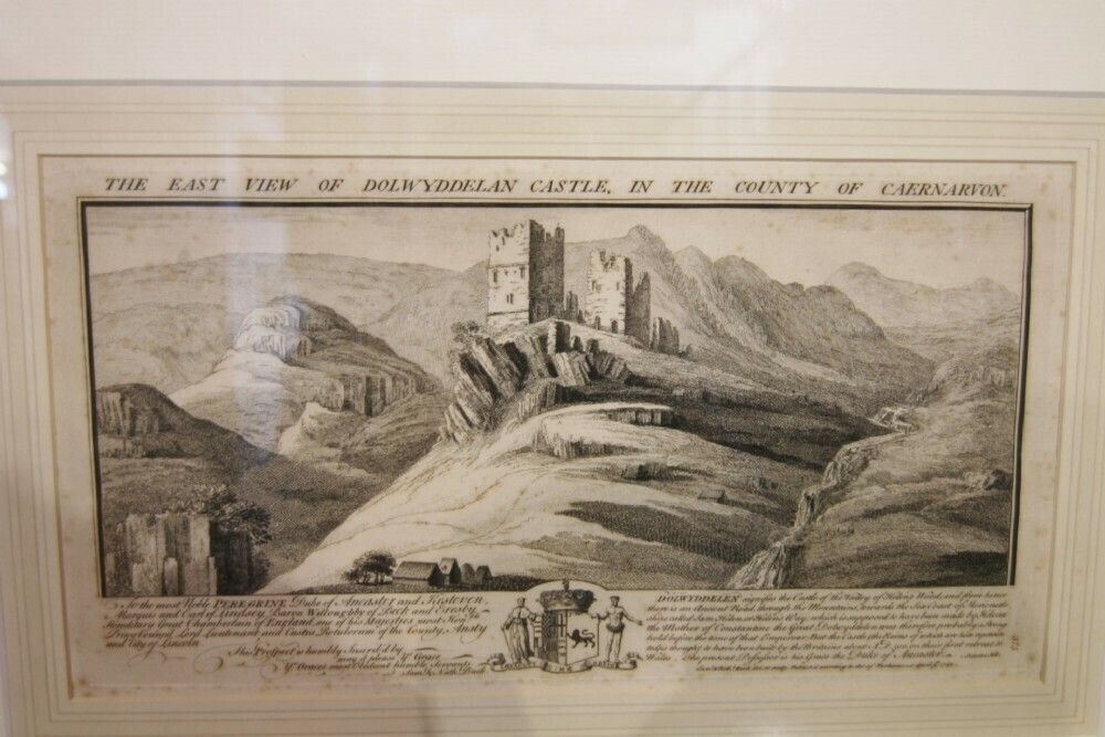 18th Century Lithograph Of Dolwyddelan Castle Wales photo furniture