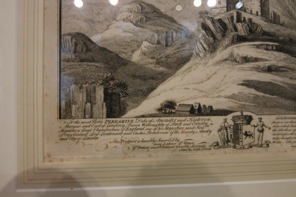 18th Century Lithograph Of Dolwyddelan Castle Wales photo for sale