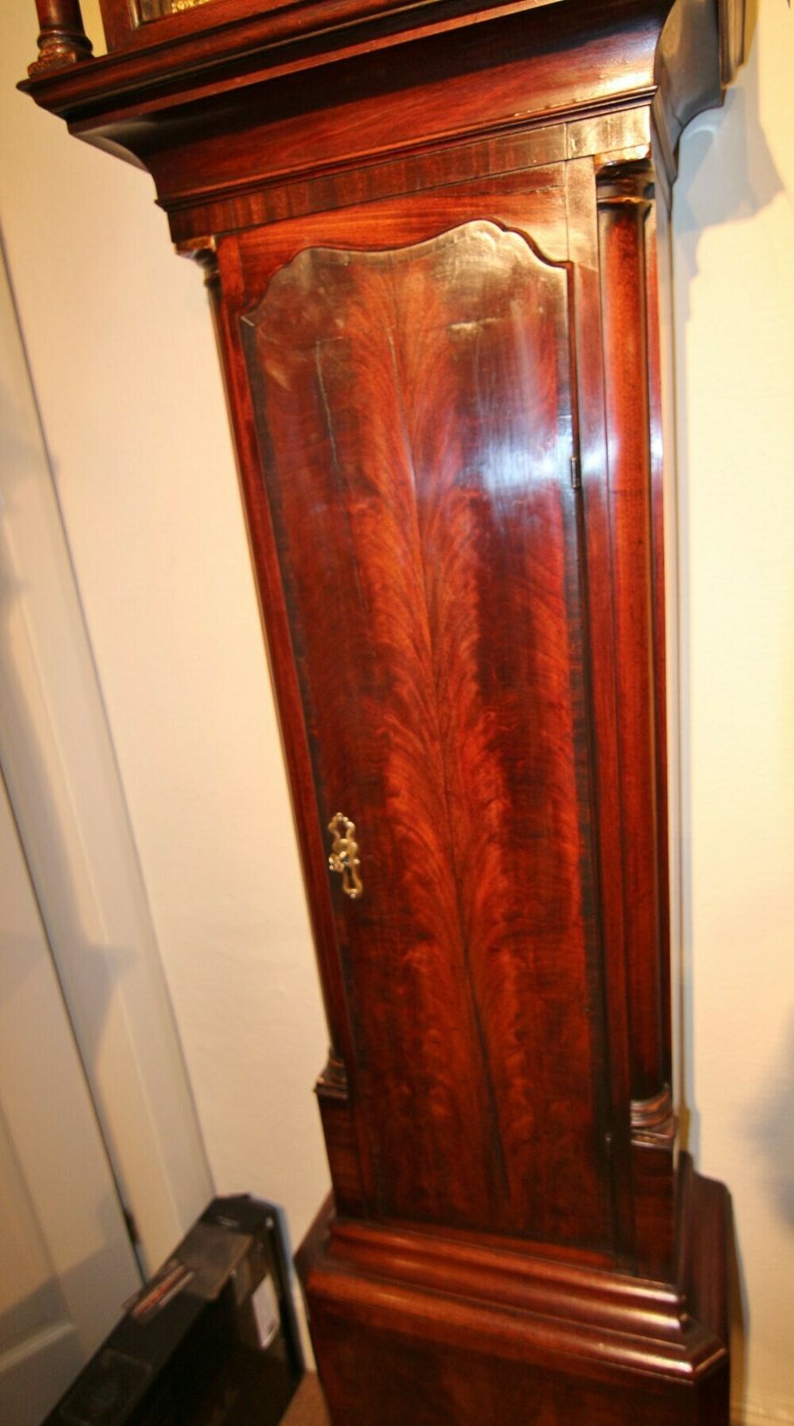 18th Century Liverpool 8 Day Brass Moon Phase Longcase Clock, William Mercer Of Liverpool photo for sale