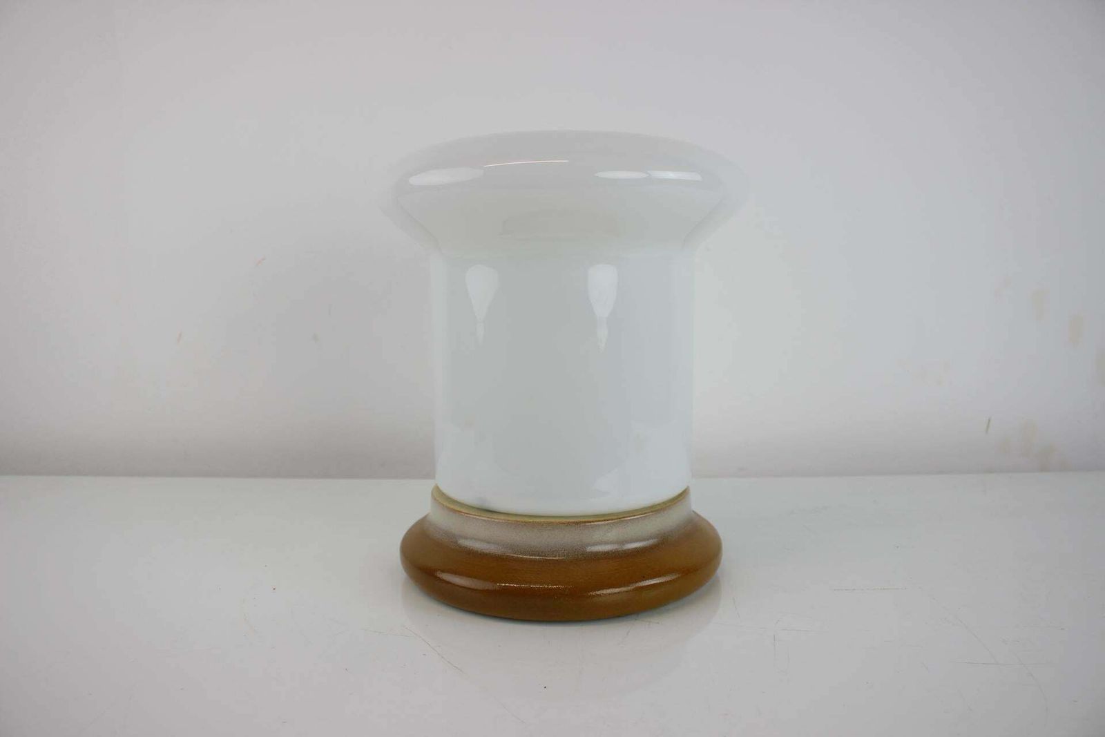 Vintage Glass And Ceramic Table Lamp Osvetlovaci Sklo Valasske Mezirici, 1970s photo furniture