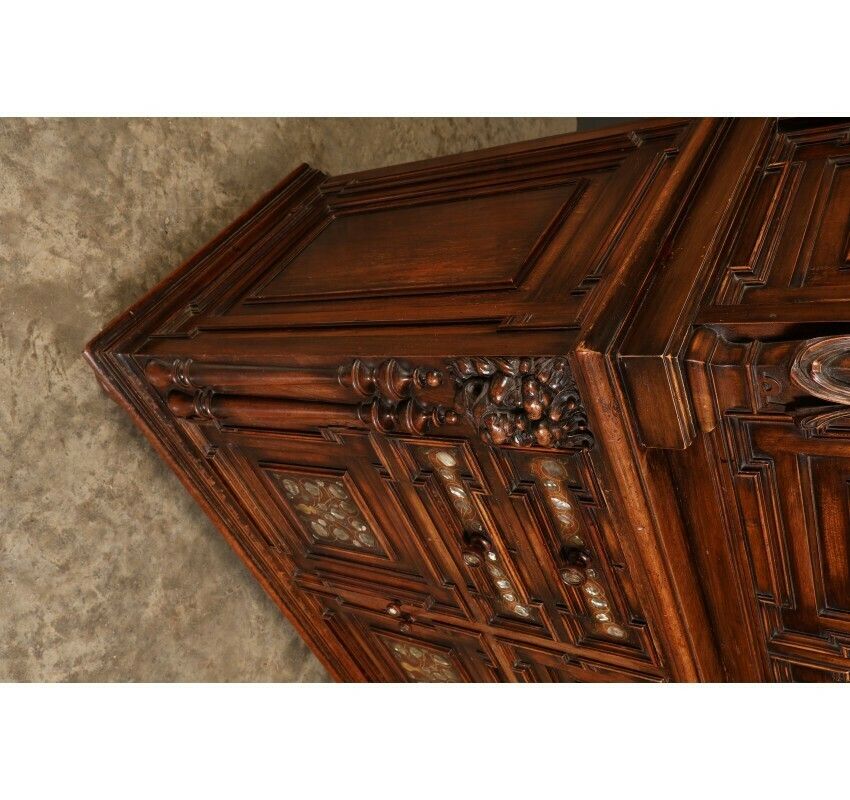 19th Century Walnut & Mother Of Pearl Inlaid Dresser photo Furniture