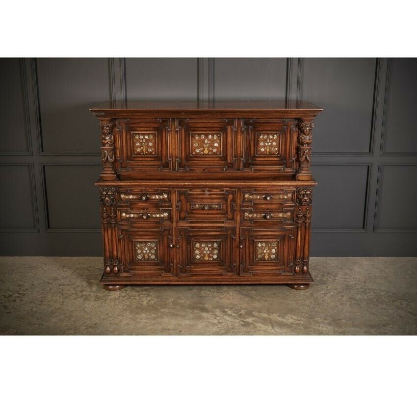 19th Century Walnut & Mother Of Pearl Inlaid Dresser photo 1951.56
