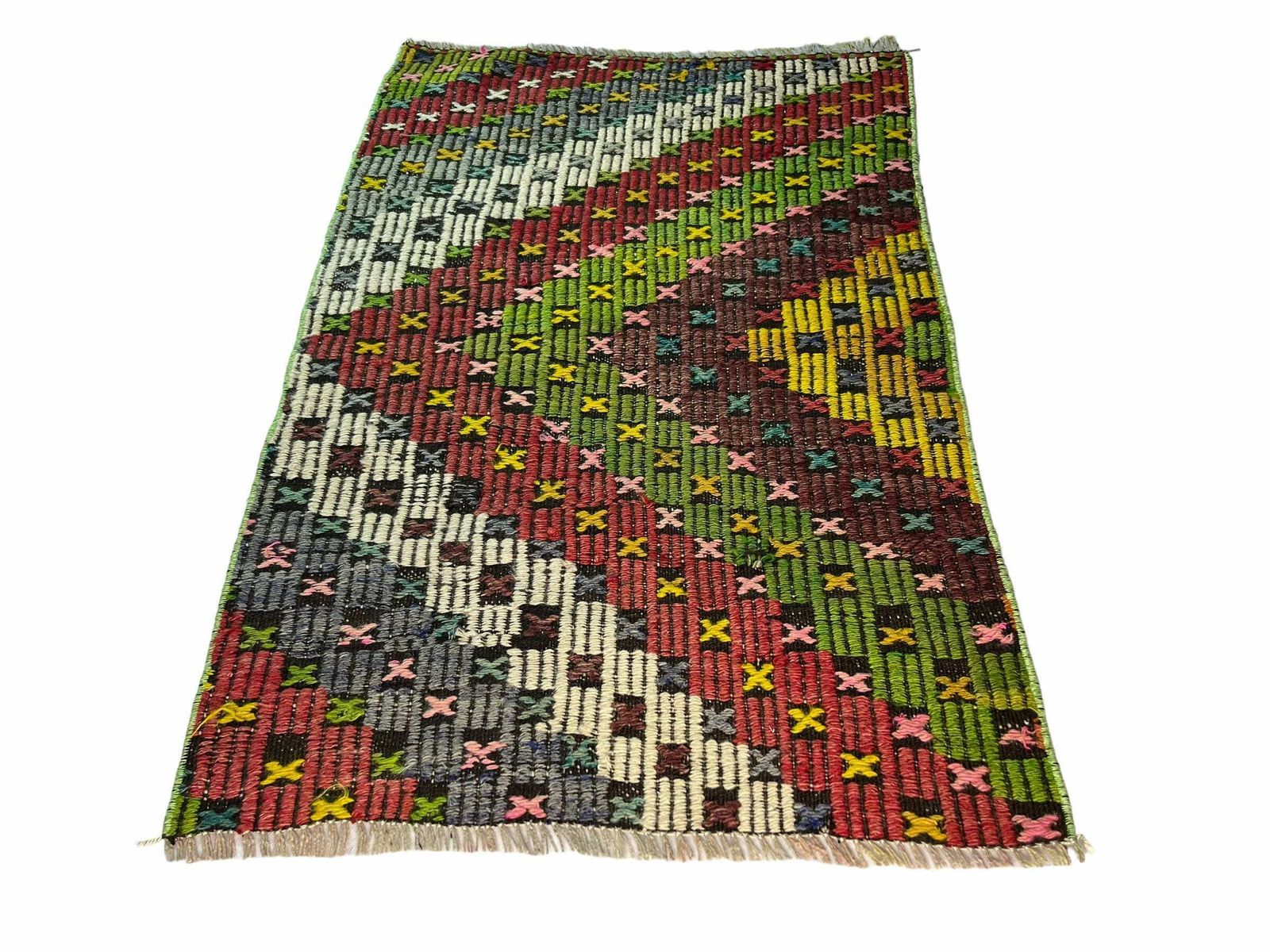 Turkish Mini Kilim Rug ,Vintage Anatolian Turkish Kelim 97 X 65 Cm photo for sale