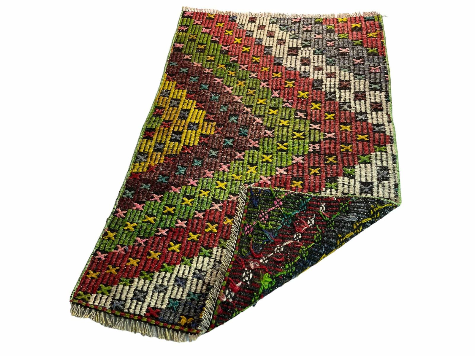 photo for sale Turkish Mini Kilim Rug ,Vintage Anatolian Turkish Kelim 97 X 65 Cm