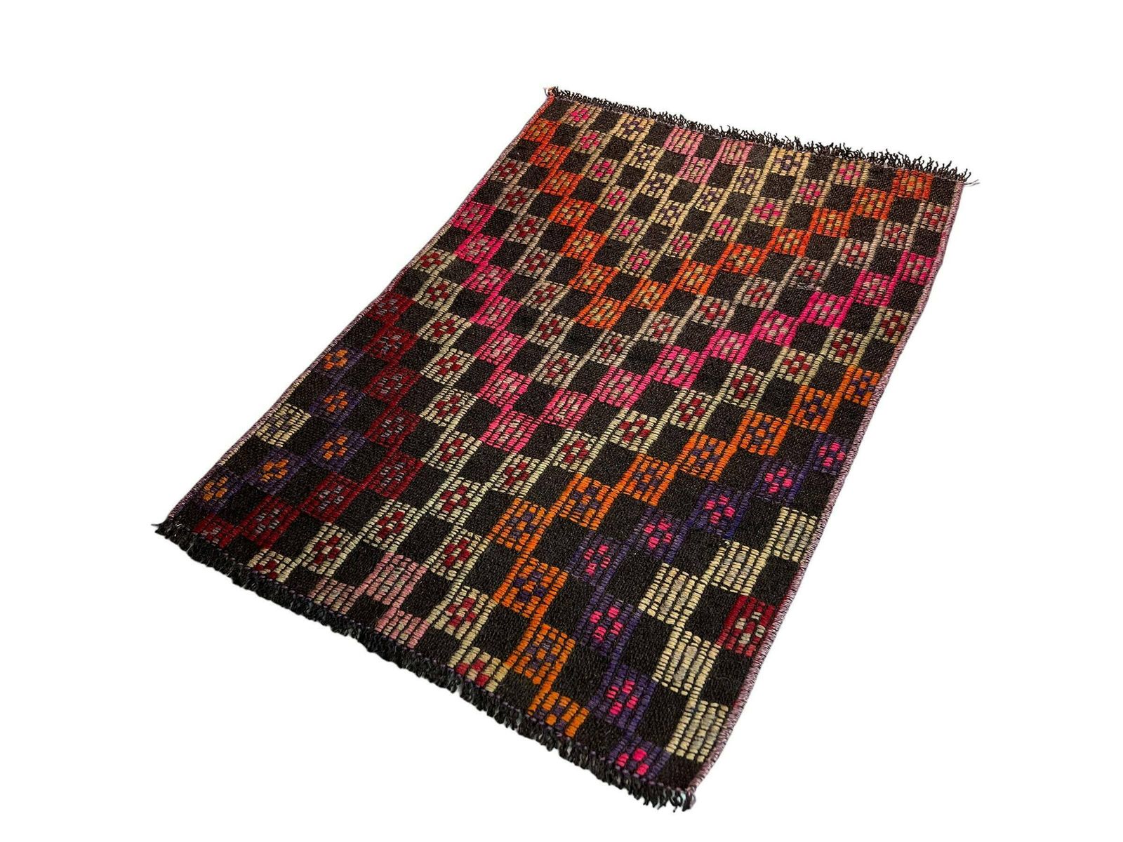 Turkish Mini Kilim Rug ,Vintage Anatolian Turkish Kelim 86 X 58 Cm photo vintage
