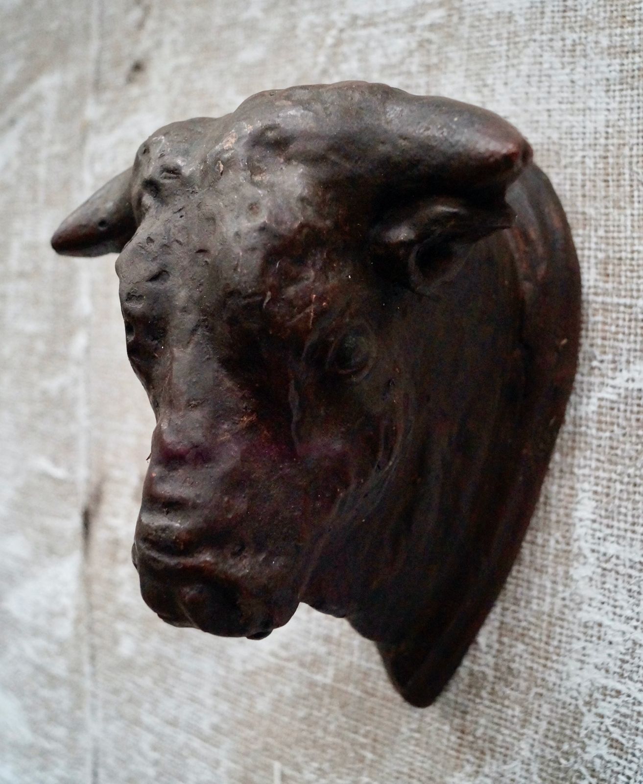 Antique French Boucherie  Bull Heads photo for sale