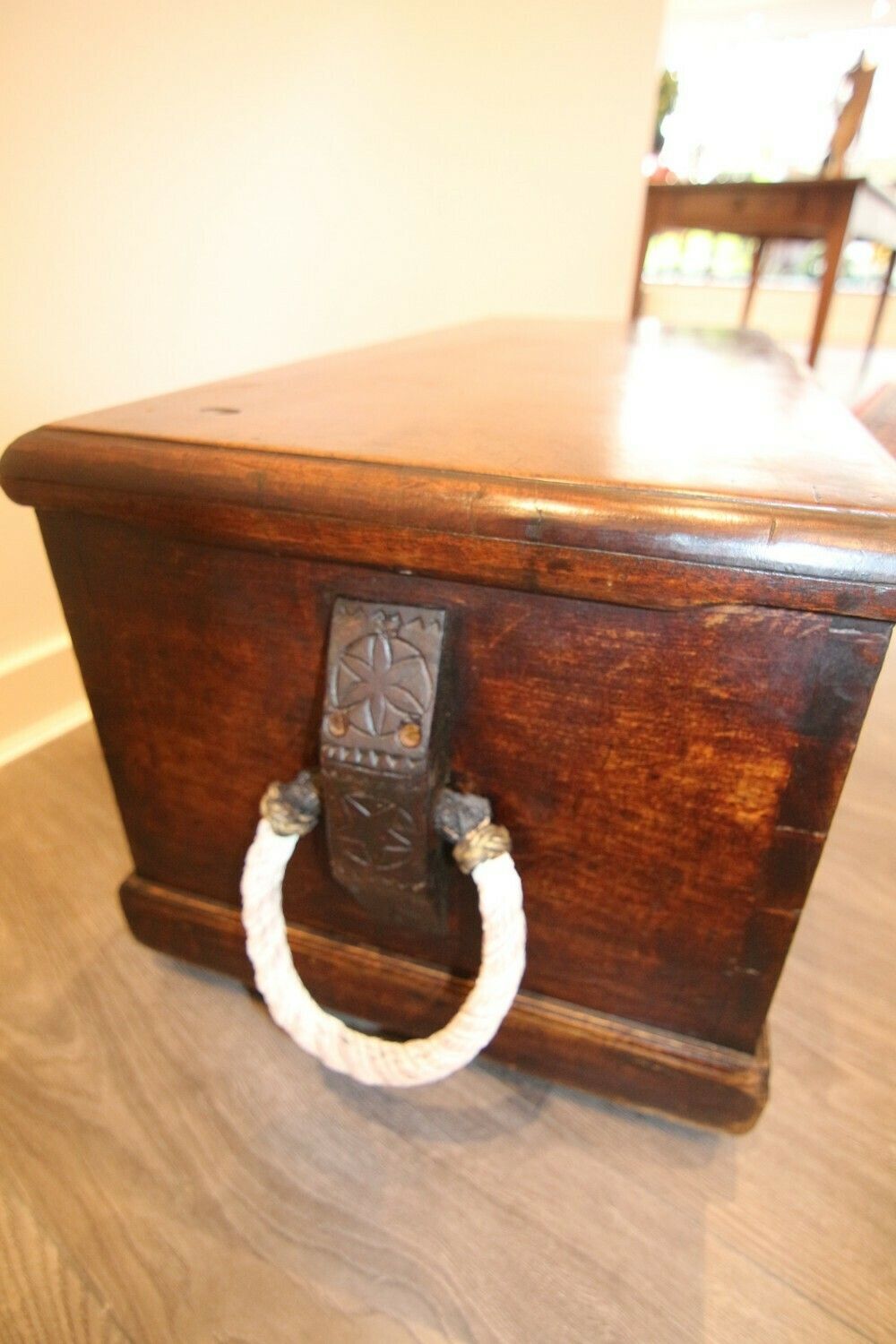 Home Decor Superb Late Georgian Camphorwood Sloped Sailors Chest / Box photo