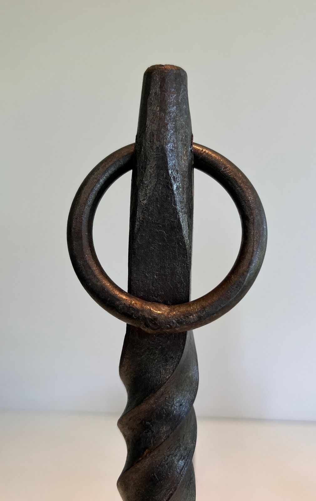 photo vinterior Pair Of Wrought Iron Andirons, 1950s