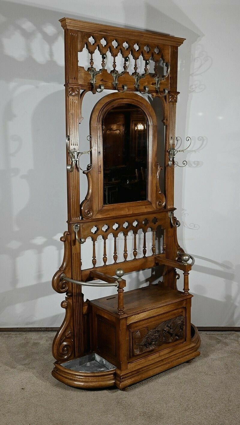 Rare Vestibule Chest In Walnut – Late 19th Century photo furniture