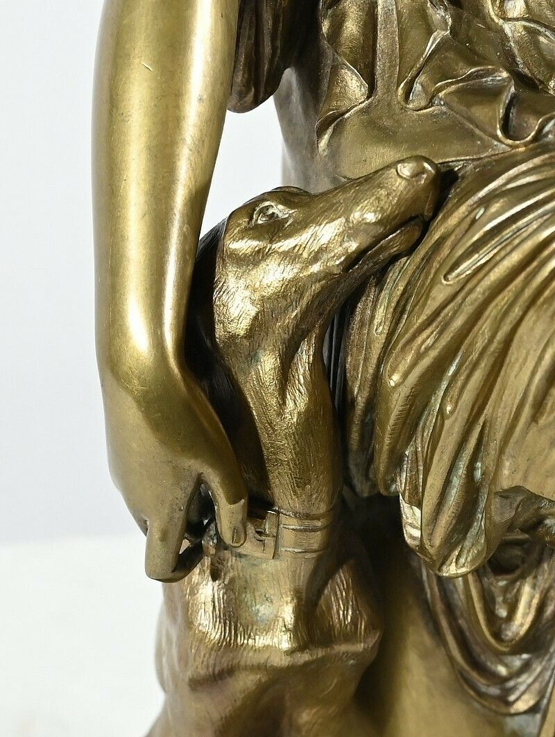 photo furniture Bronze “Diane The Huntress”, Signed Peiffer – 2nd Part 19th Century