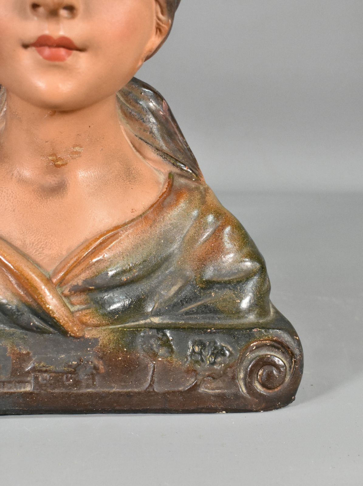 photo furniture French Antique Bust Of A Young Girl In Plaster