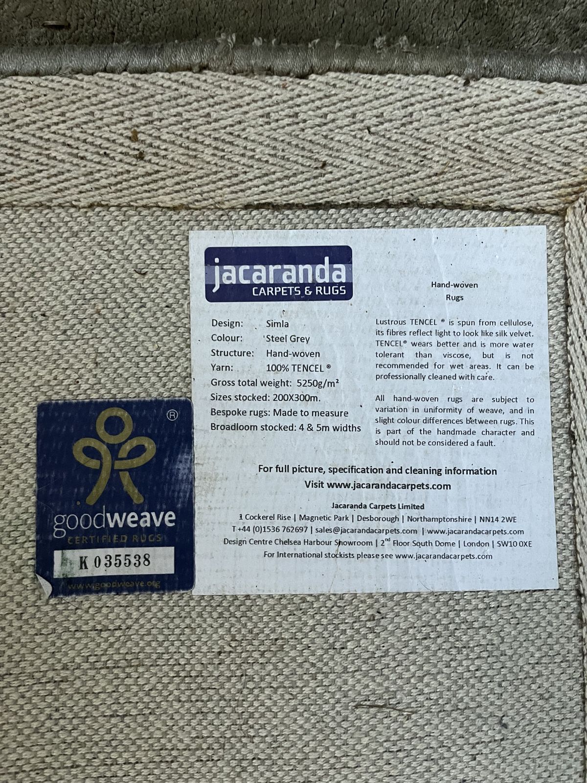 2 X Large Jacaranda Simla Handwoven Tencel Rugs photo 500.0