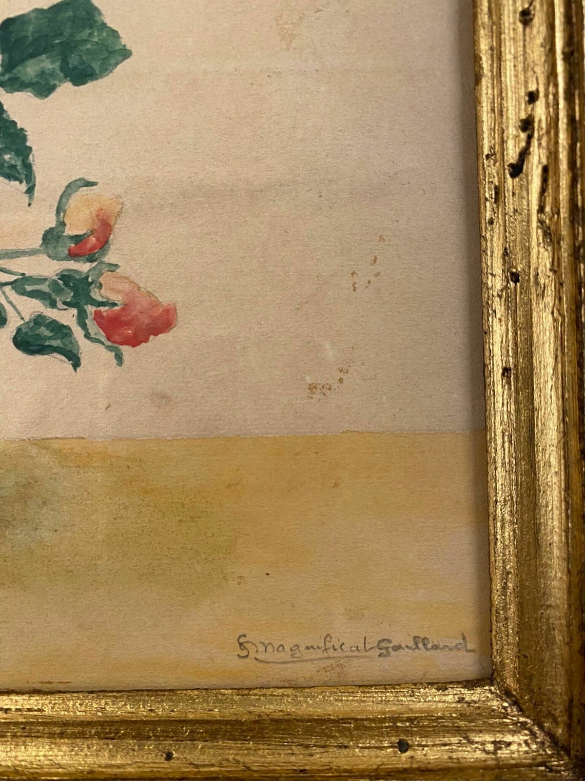 Old Painting, Still Life With Roses, 20th Century photo vintage