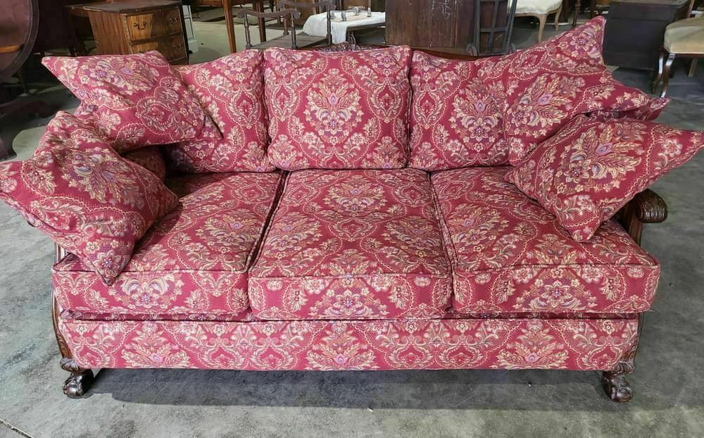 Antique 3 Piece Suite 20thc Bergere Sofa 24 Feather Cushions 2 Bergere Armchair photo furniture