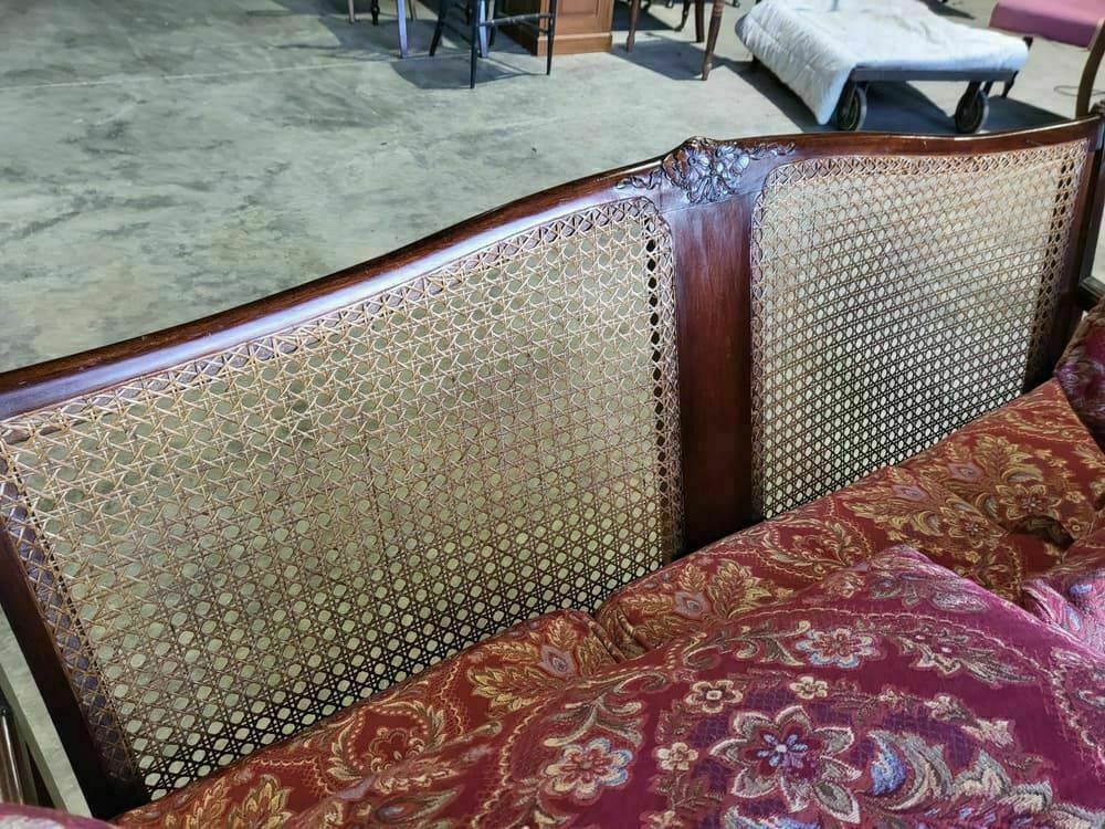 Antique 3 Piece Suite 20thc Bergere Sofa 24 Feather Cushions 2 Bergere Armchair photo Furniture