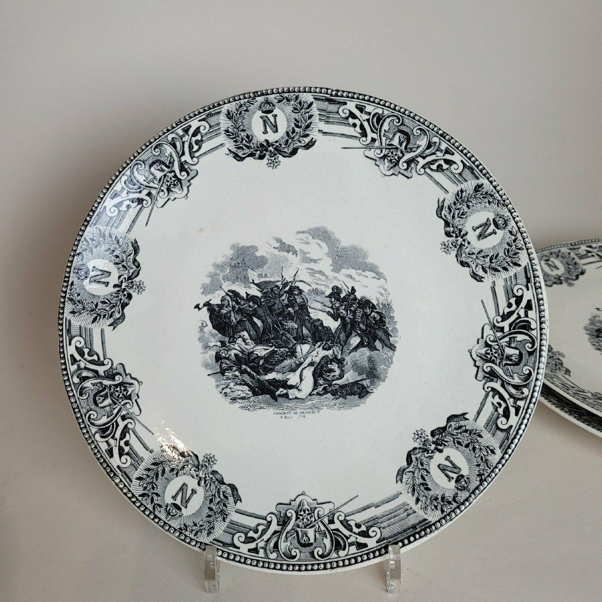 Boch La Louvière, Suite Of 18 Plates   Napoleonic Battles, Late 19th Century photo for sale