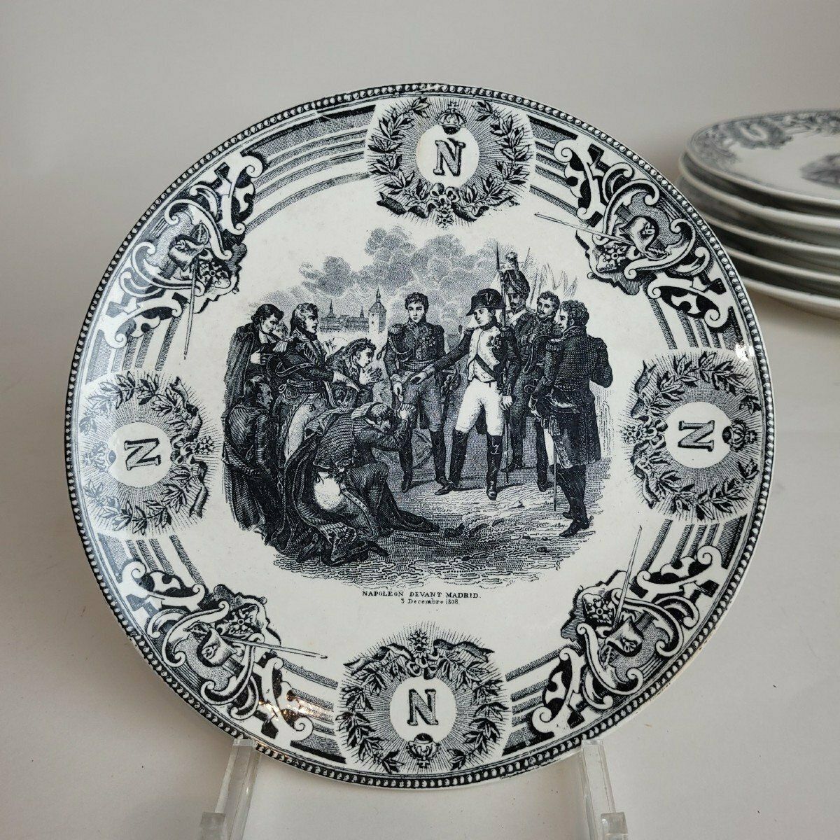 photo for sale Boch La Louvière, Suite Of 18 Plates   Napoleonic Battles, Late 19th Century