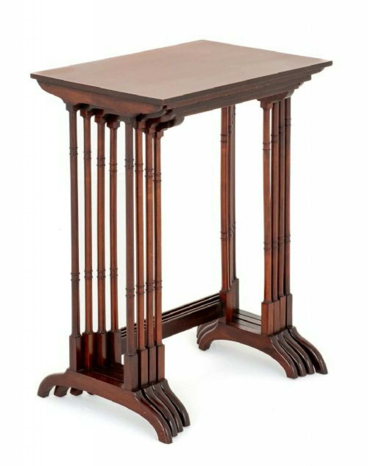 Sheraton Nest Of Tables 4 Sides Mahogany Quartetto photo for sale