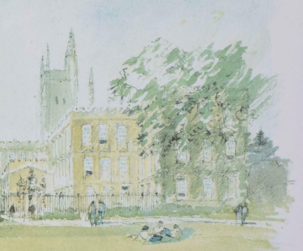 Hugh Casson New College, Oxford Garden Quad Lithograph By Hugh Casson 1989 photo for sale