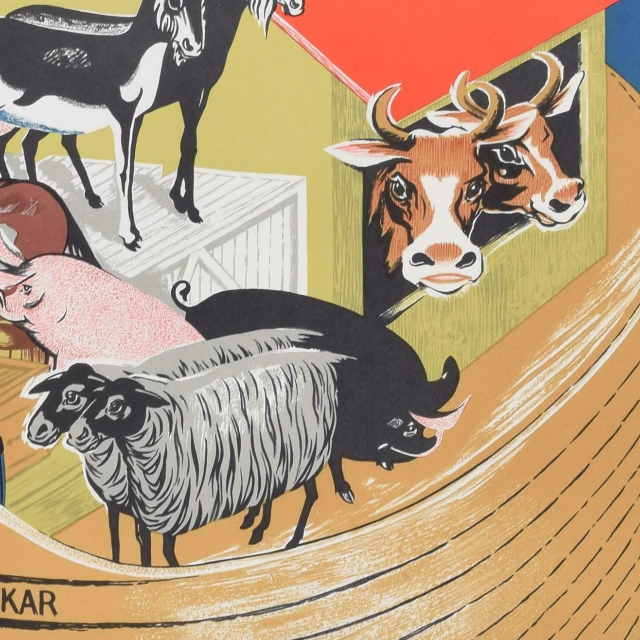 Lennox Paterson Noah's Ark For Clyde Shipping Company Original 1960 Poster By Lennox Paterson 1960 photo Art