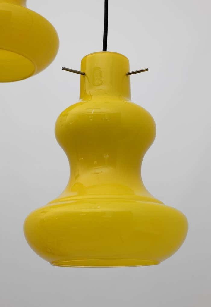 Massimo Vignelli Mid Century Modern Murano Glass Pendants For Vistosi, 60s Pair photo 1404.0