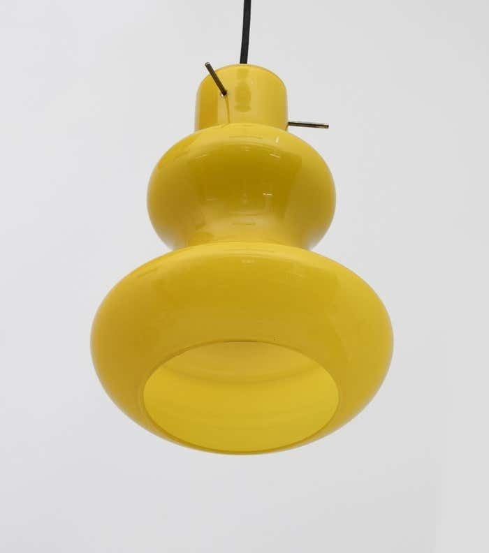 Massimo Vignelli Mid Century Modern Murano Glass Pendants For Vistosi, 60s Pair photo vinterior
