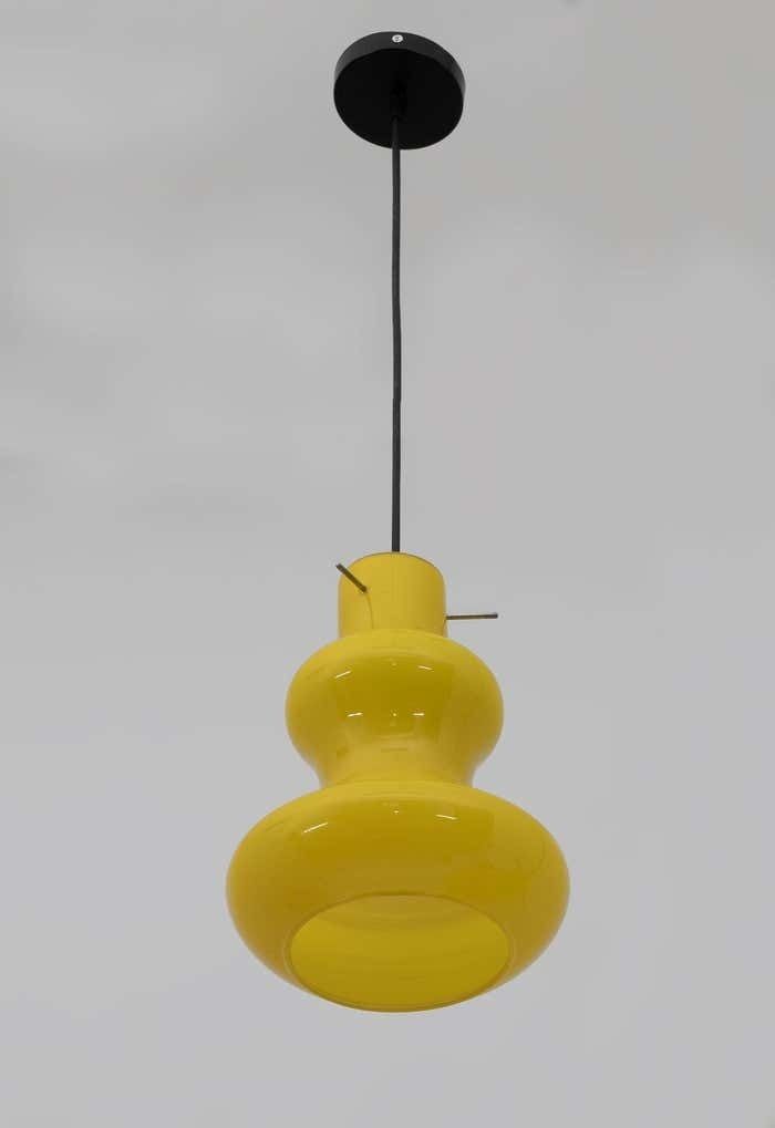 Massimo Vignelli Mid Century Modern Murano Glass Pendants For Vistosi, 60s Pair photo buy
