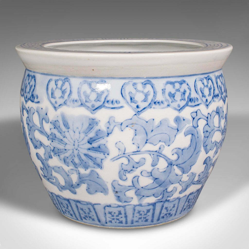 Small Vintage Planter, Chinese, Ceramic, Jardiniere, Art Deco, Mid Century, 1940 photo for sale
