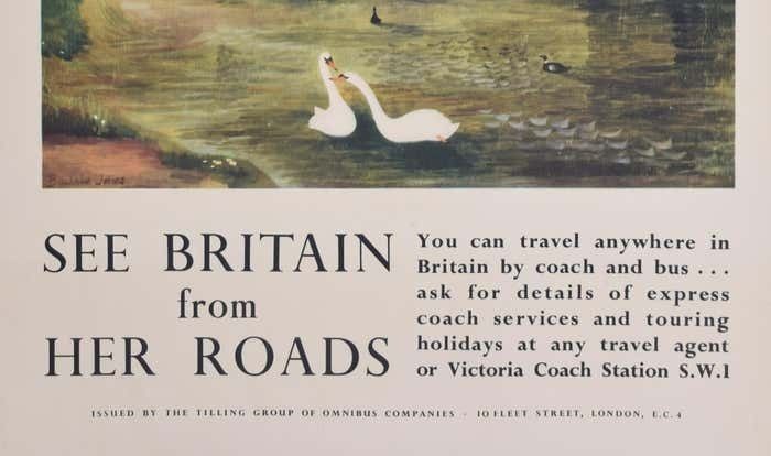 See Britain From Her Roads Original Vintage Poster By Barbara Jones photo vinterior