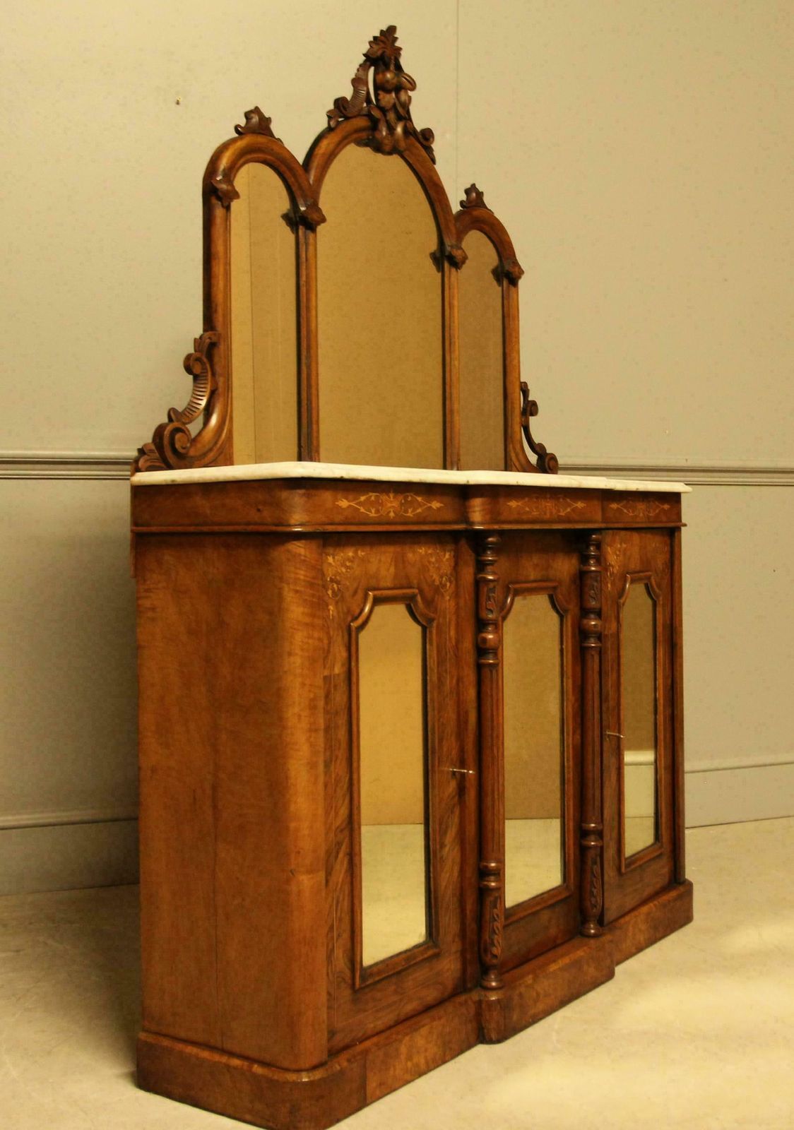 Victorian Burr Walnut Credenza photo 1795.0