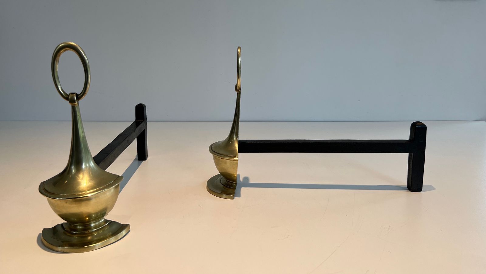 Pair Of Neoclassical Style Bronze Andirons photo vinterior