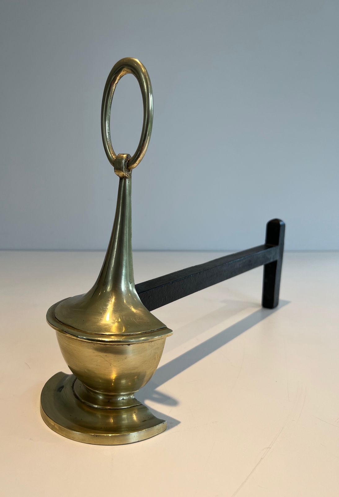 photo vinterior Pair Of Neoclassical Style Bronze Andirons