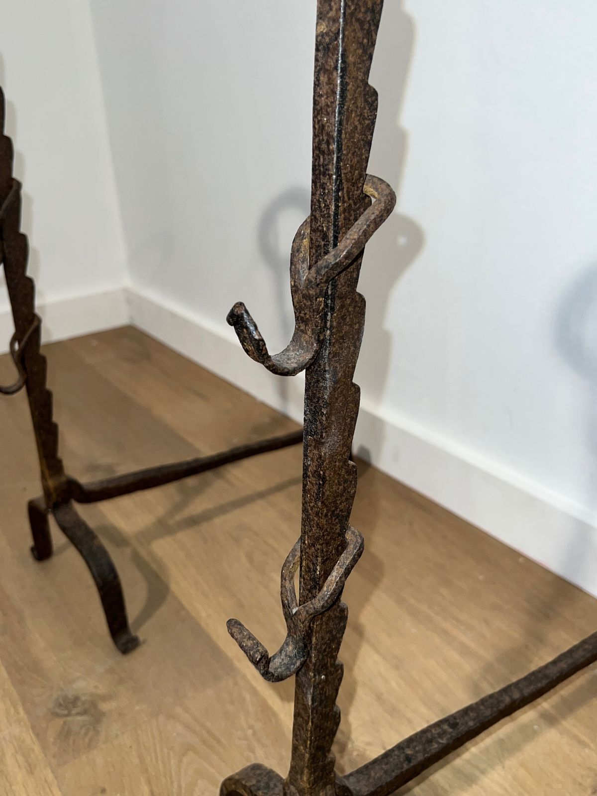 photo furniture Pair Of Wrought Iron Landiers, 18th Century And Earlier