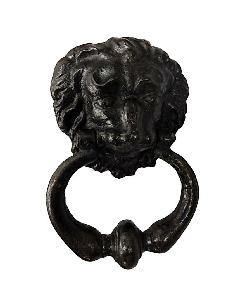 A Fabulous 19th Century Cast Iron Lion Head Door Knocker