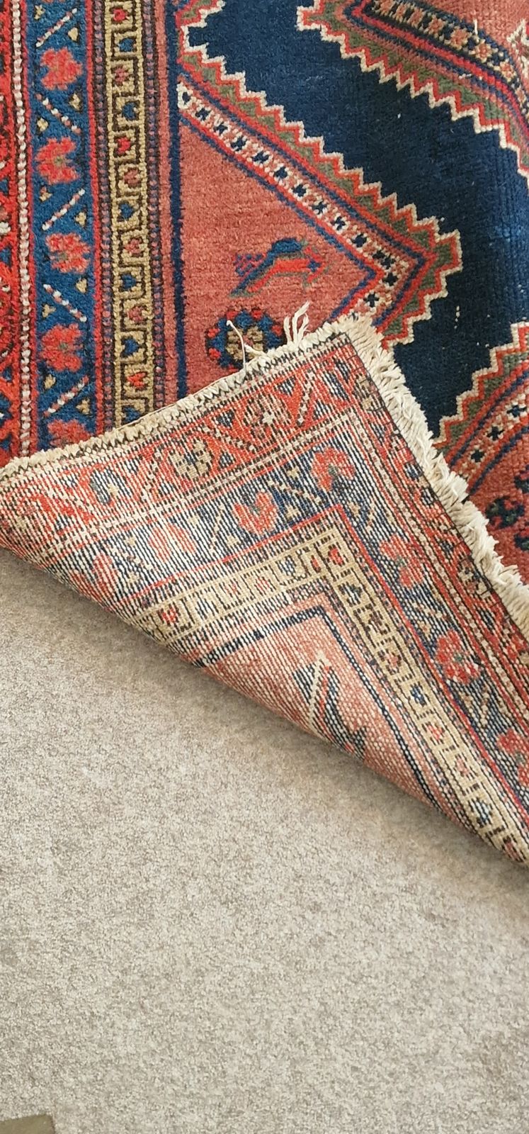 Antique Kurdish Accent Rug   3'9" X 5'5" photo for sale