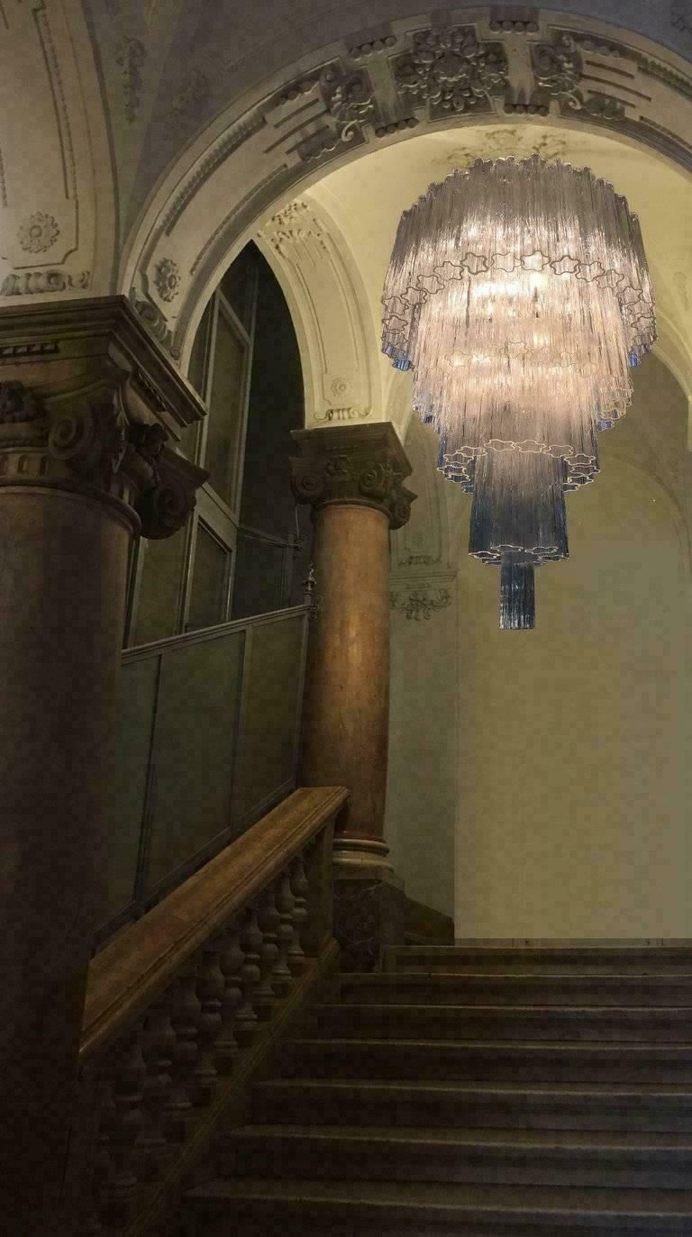 Pair Of Italian Tronchi Chandeliers In The Style Toni Zuccheri For Venini Murano photo Lighting