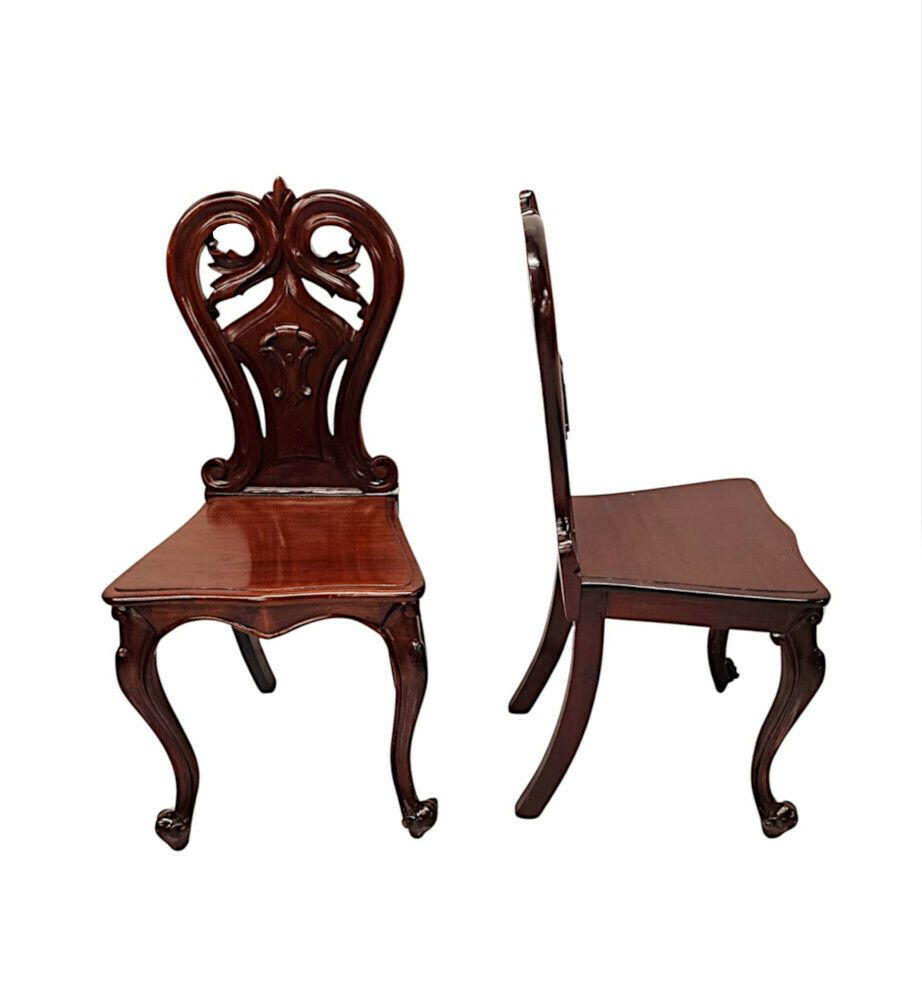 A Stunning Pair Of 19th Century Hall Chairs photo furniture